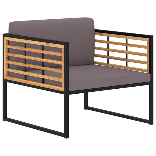 Patio Chairs with Cushions 2 pcs Solid Acacia Wood Dark Gray