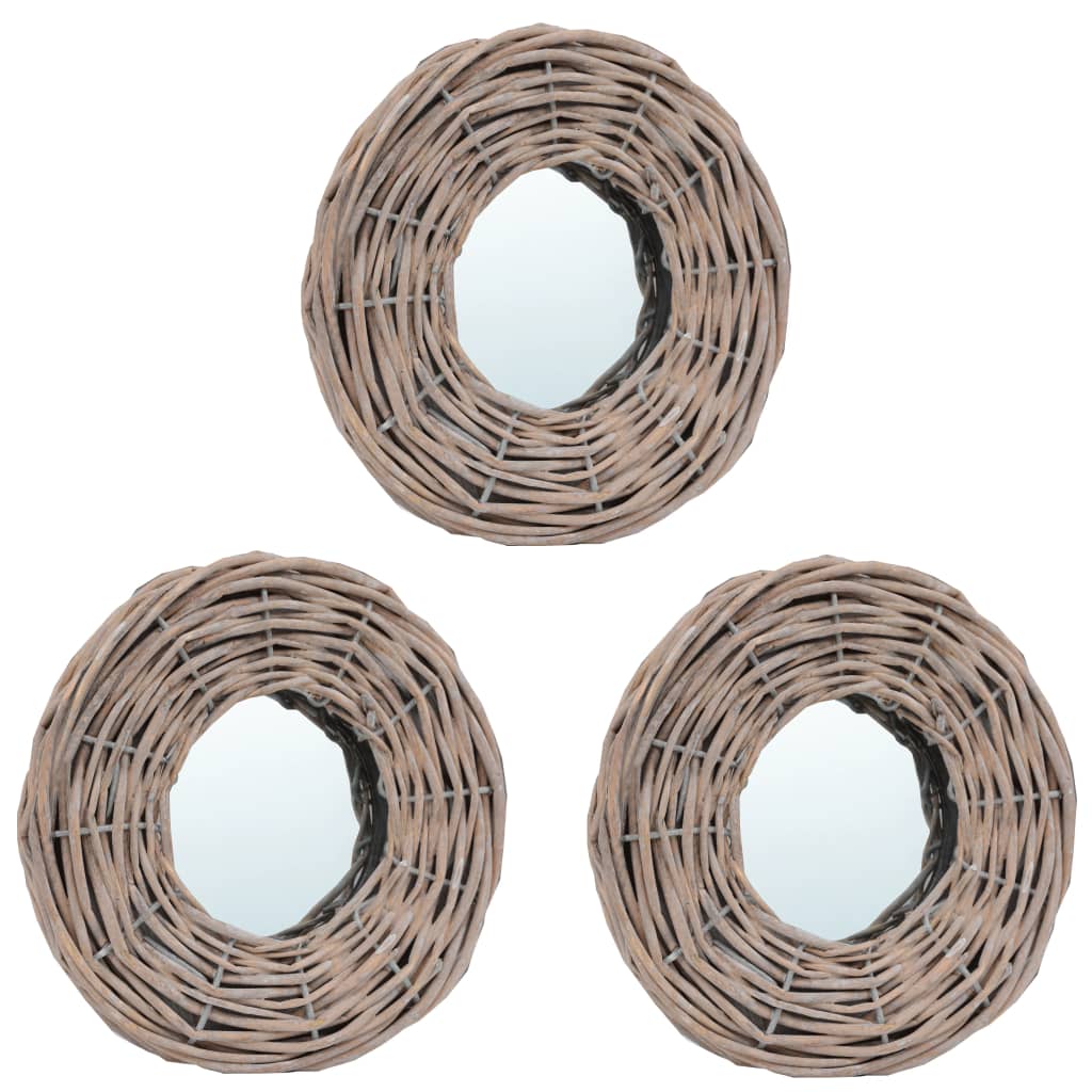 Mirrors 3 pcs 5.9" Wicker