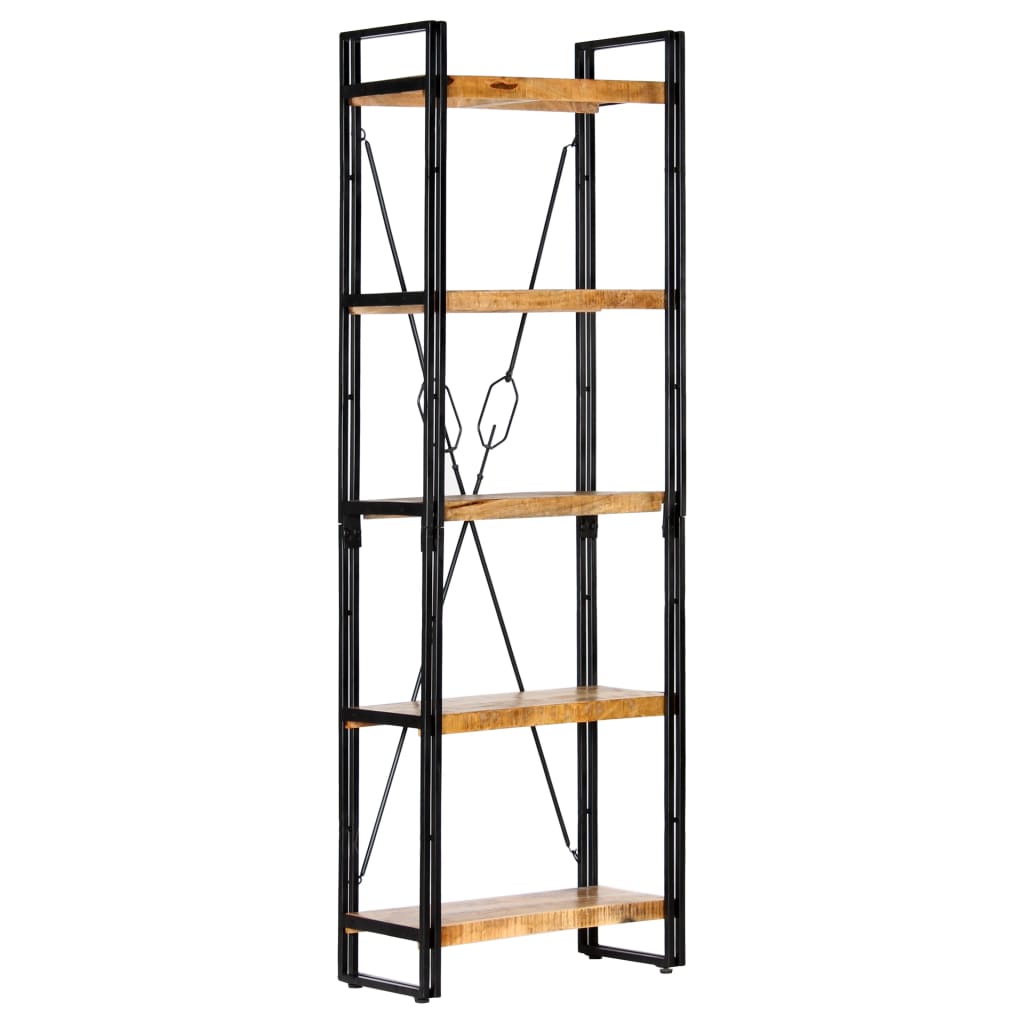 5-Tier Bookcase 23.6"x11.8"x70.9" Solid Mango Wood