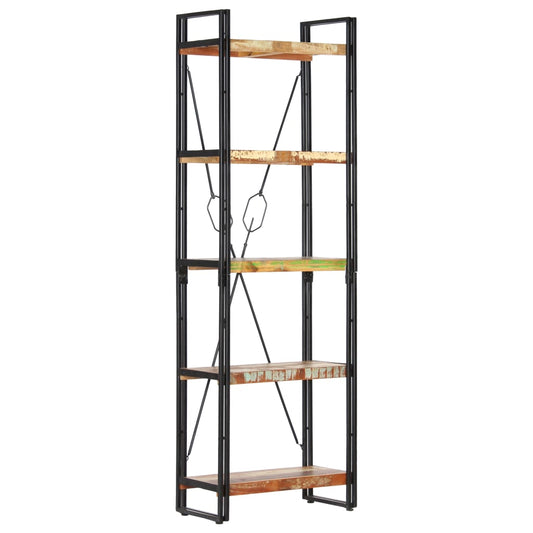 5-Tier Bookcase 23.6"x11.8"x70.9" Solid Reclaimed Wood