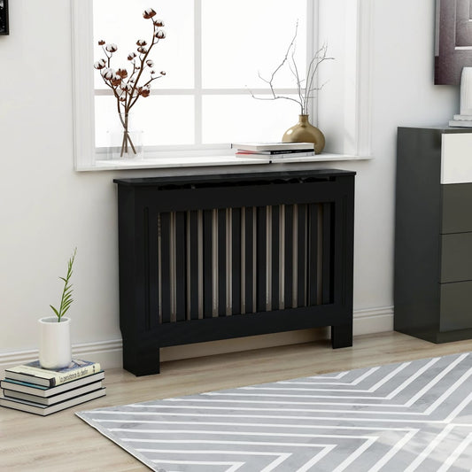 Radiator Cover Black 44.1"x7.5"x31.9" MDF