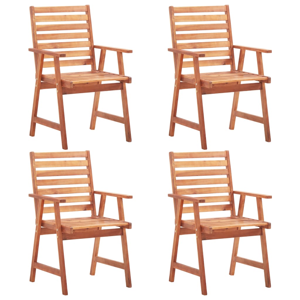 Patio Dining Chairs 4 pcs Solid Acacia Wood