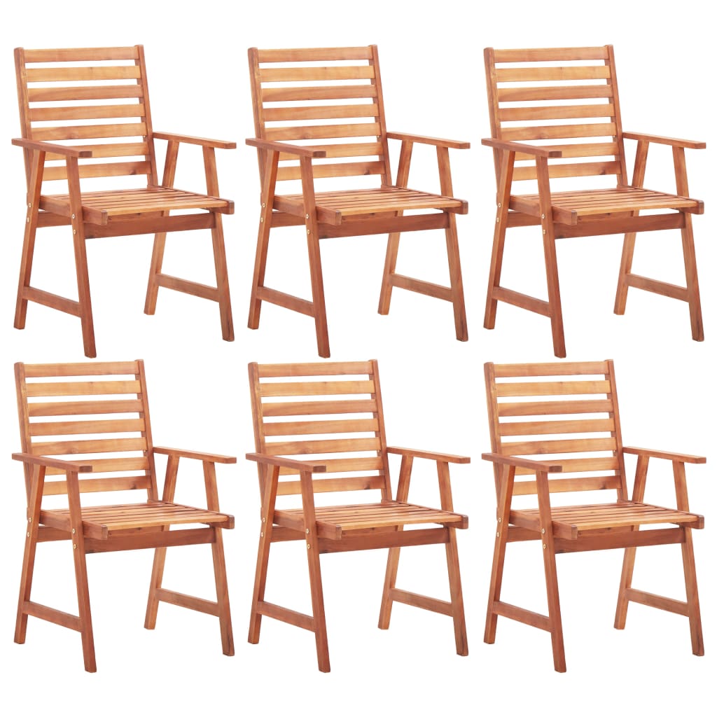 Patio Dining Chairs 6 pcs Solid Acacia Wood