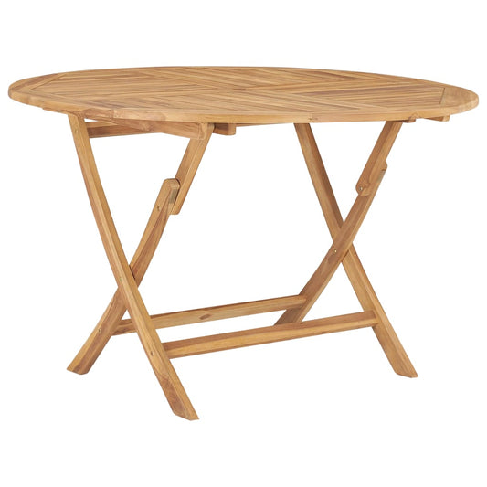 Folding Patio Table Ø 47.2" Solid Teak Wood