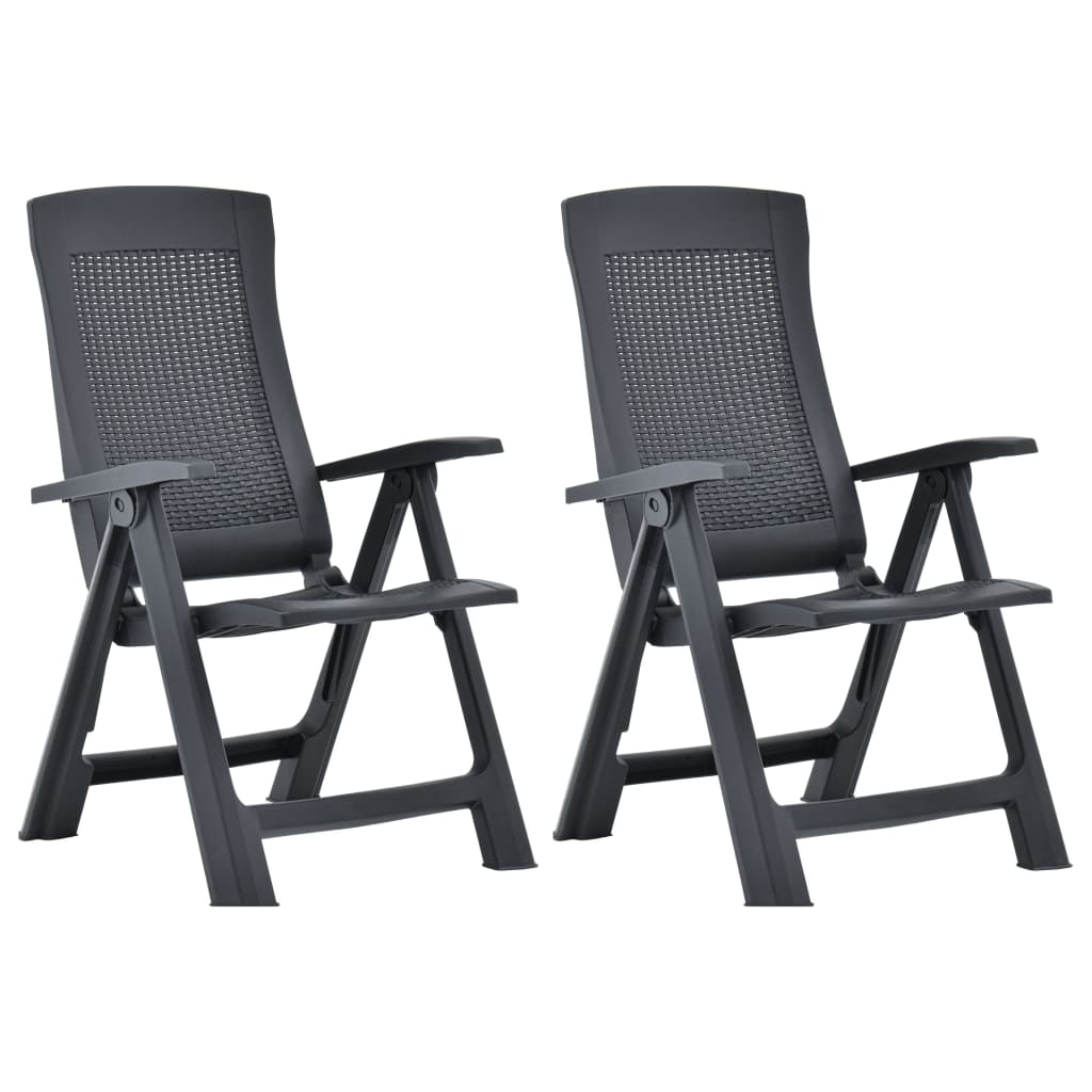 Patio Reclining Chairs 2 pcs Plastic Anthracite