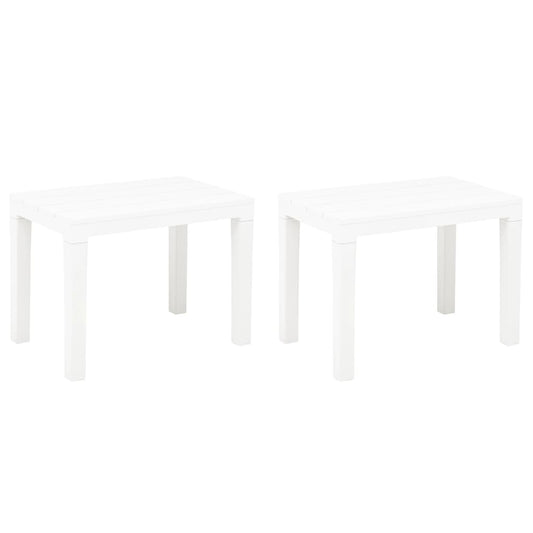 Patio Benches 2 pcs White Plastic