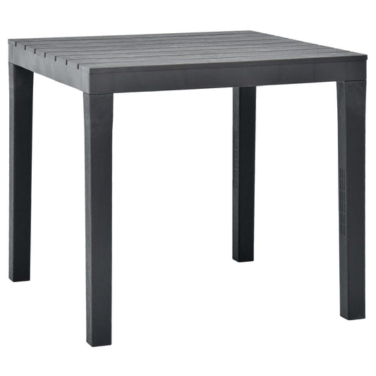 Patio Table Anthracite 30.7"x30.7"x28.3" Plastic