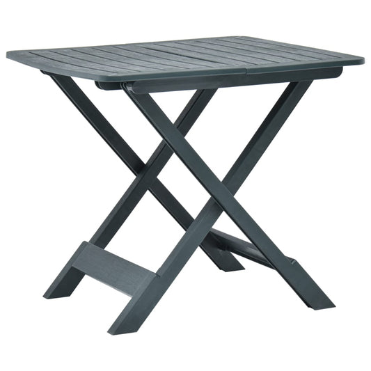 Folding Patio Table Green 31.1"x28.3"x27.6" Plastic