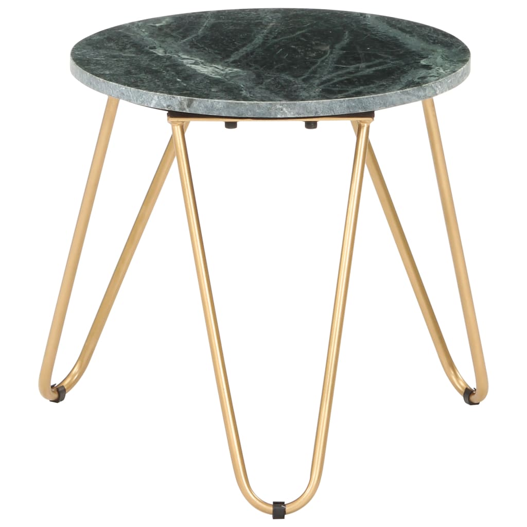 Coffee Table Green 15.7"x15.7"x15.7" Real Stone with Marble Texture