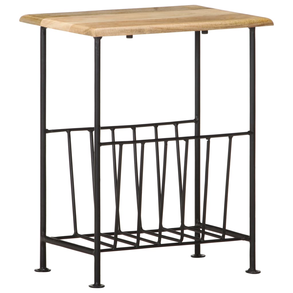 Magazine Rack 15.7"x11.8"x19.7" Solid Mango Wood and Steel