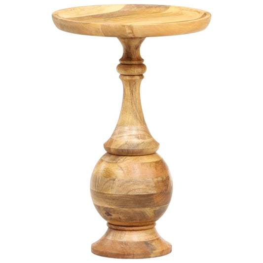 Round Side Table 16.9"x16.9"x26" Solid Mango Wood