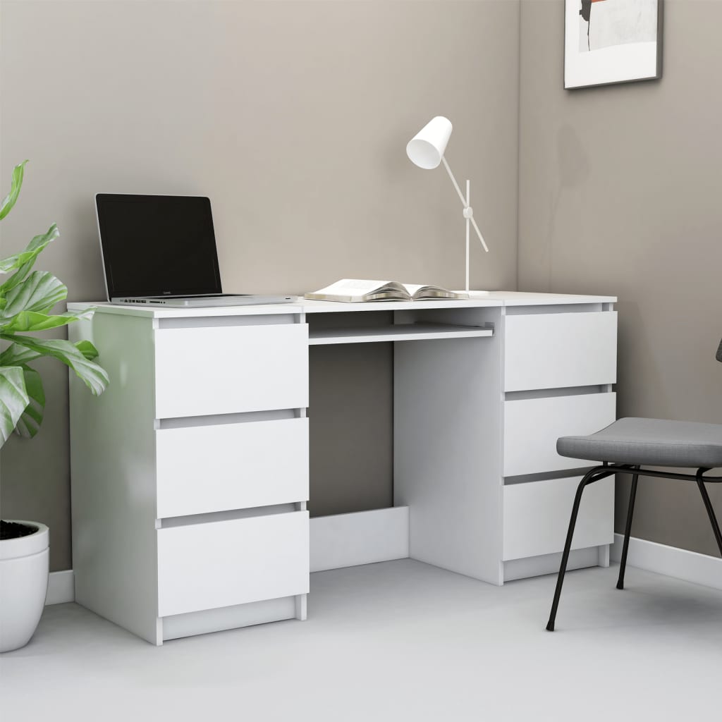 Writing Desk White 55.1"x19.7"x30.3" Engineered Wood