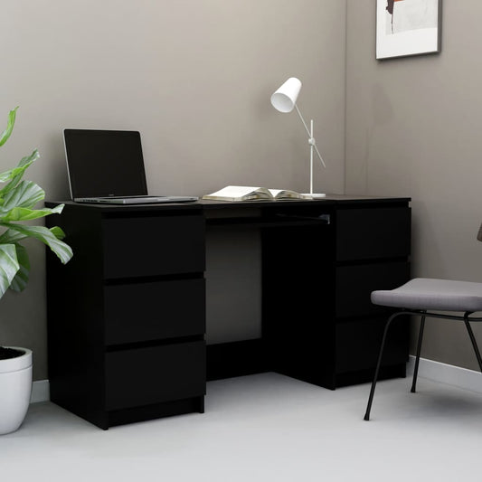 Writing Desk Black 55.1"x19.7"x30.3" Engineered Wood