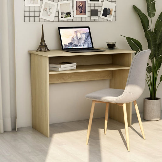 Desk Sonoma Oak 35.4"x19.7"x29.1" Engineered Wood
