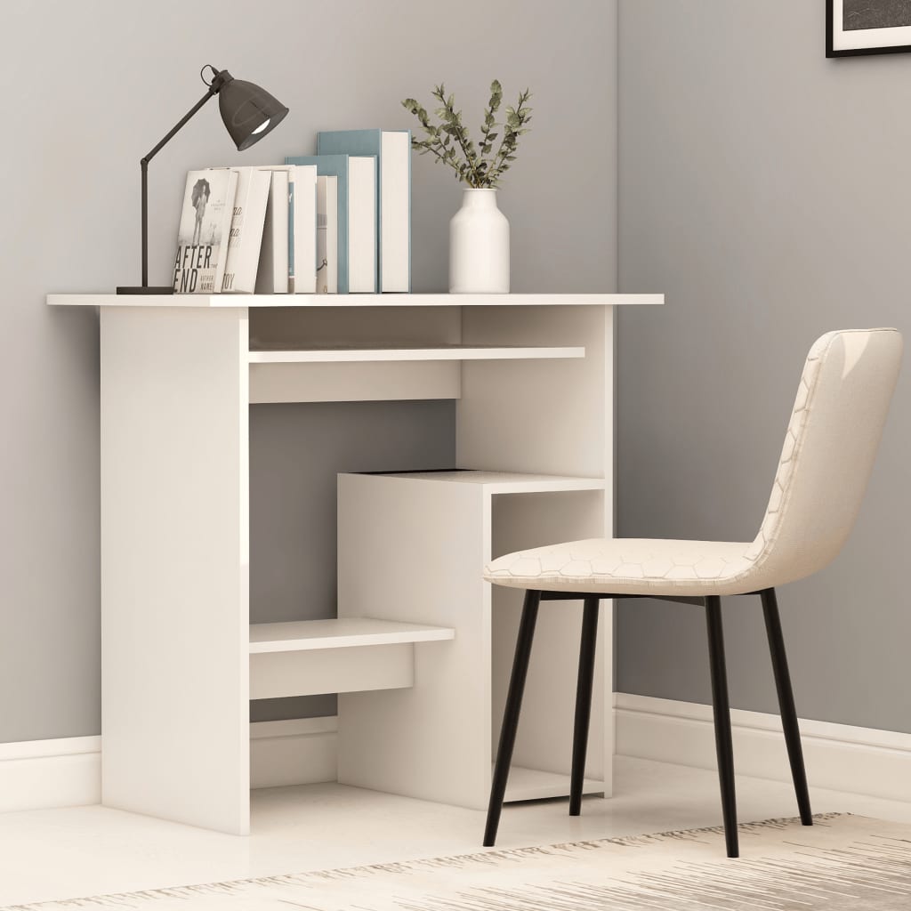 Desk White 31.5"x17.7"x29.1" Engineered Wood
