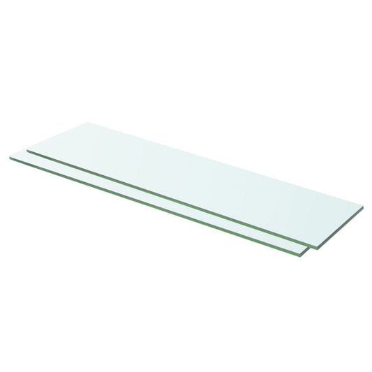 Shelves 2 pcs Panel Glass Clear 23.6"x4.7"