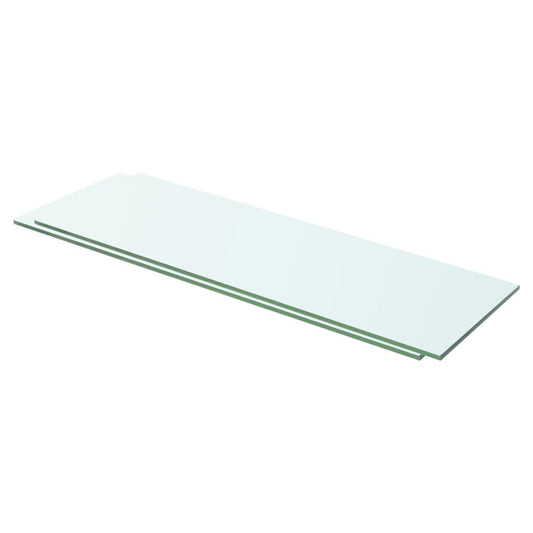 Shelves 2 pcs Panel Glass Clear 23.6"x5.9"