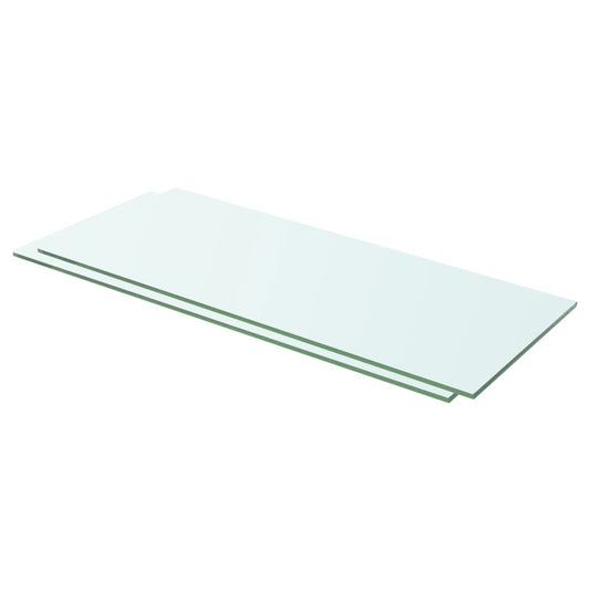 Shelves 2 pcs Panel Glass Clear 23.6"x7.9"