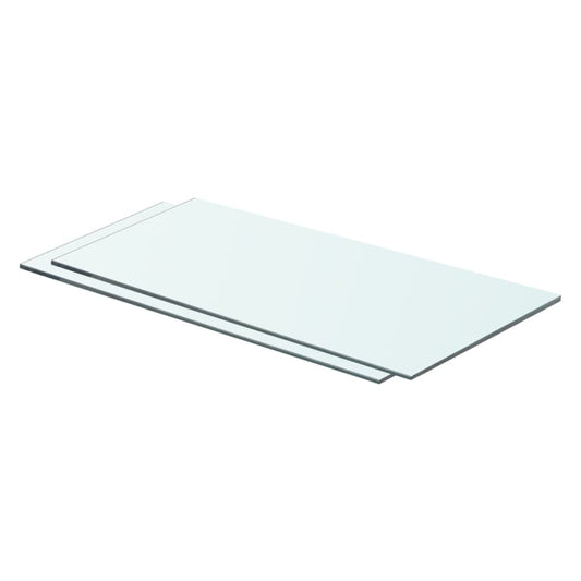 Shelves 2 pcs Panel Glass Clear 23.6"x9.8"