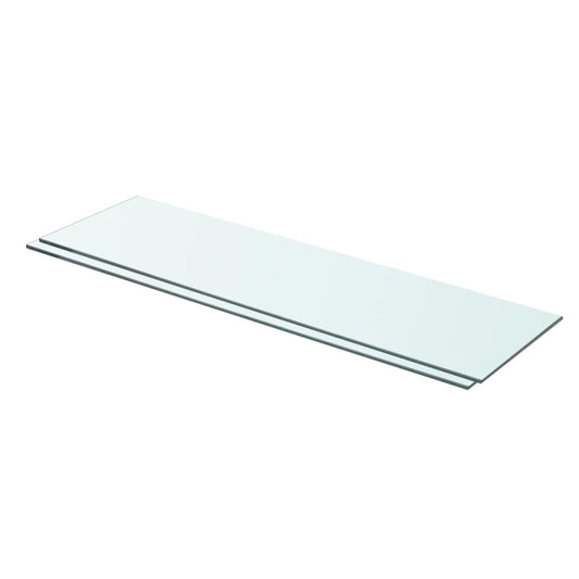 Shelves 2 pcs Panel Glass Clear 27.6"x7.9"