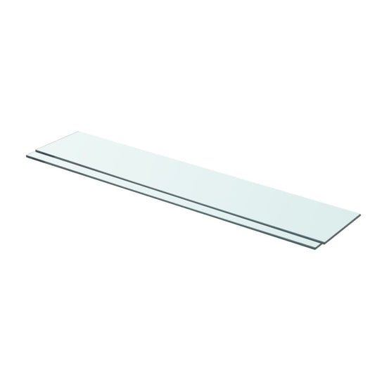 Shelves 2 pcs Panel Glass Clear 31.5"x5.9"