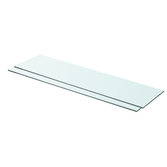 Shelves 2 pcs Panel Glass Clear 31.5"x7.9"