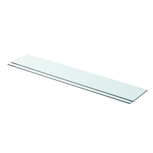 Shelves 2 pcs Panel Glass Clear 35.4"x5.9"