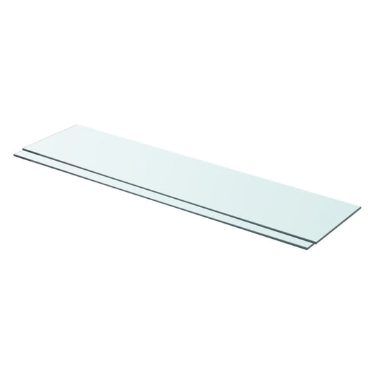Shelves 2 pcs Panel Glass Clear 35.4"x7.9"