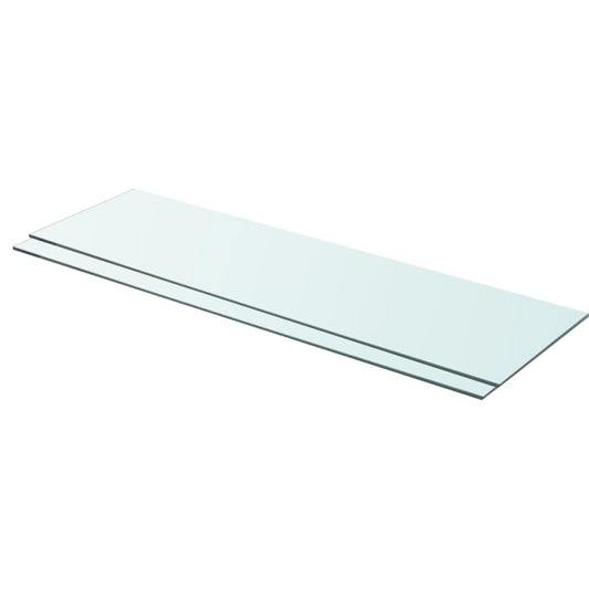 Shelves 2 pcs Panel Glass Clear 35.4"x9.8"