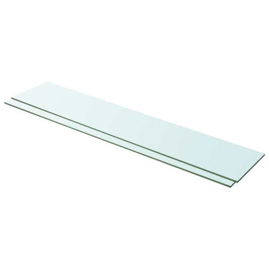 Shelves 2 pcs Panel Glass Clear 39.4"x7.9"