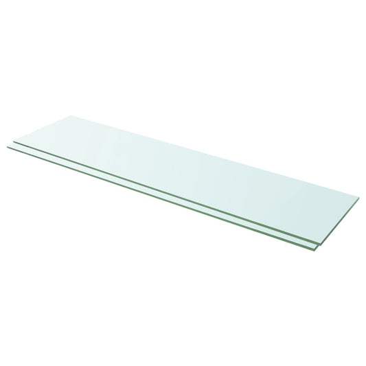 Shelves 2 pcs Panel Glass Clear 39.4"x9.8"