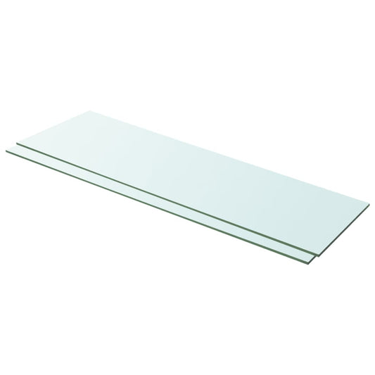 Shelves 2 pcs Panel Glass Clear 39.4"x11.8"