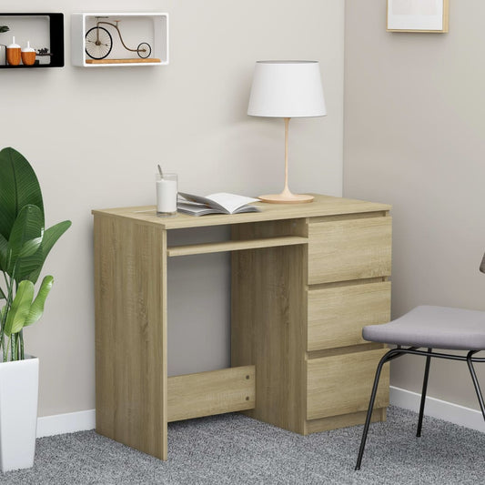 Desk Sonoma Oak 35.4"x17.7"x29.9" Engineered Wood