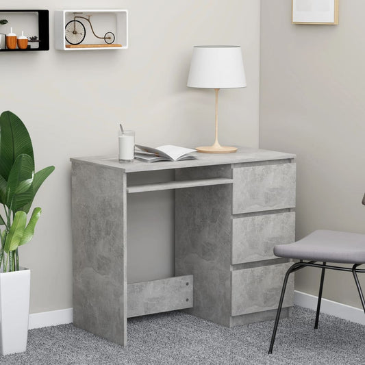 Desk Concrete Gray 35.4"x17.7"x29.9" Engineered Wood