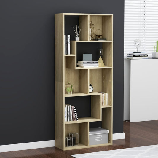 Book Cabinet Sonoma Oak 26.4"x9.4"x63.4" Engineered Wood