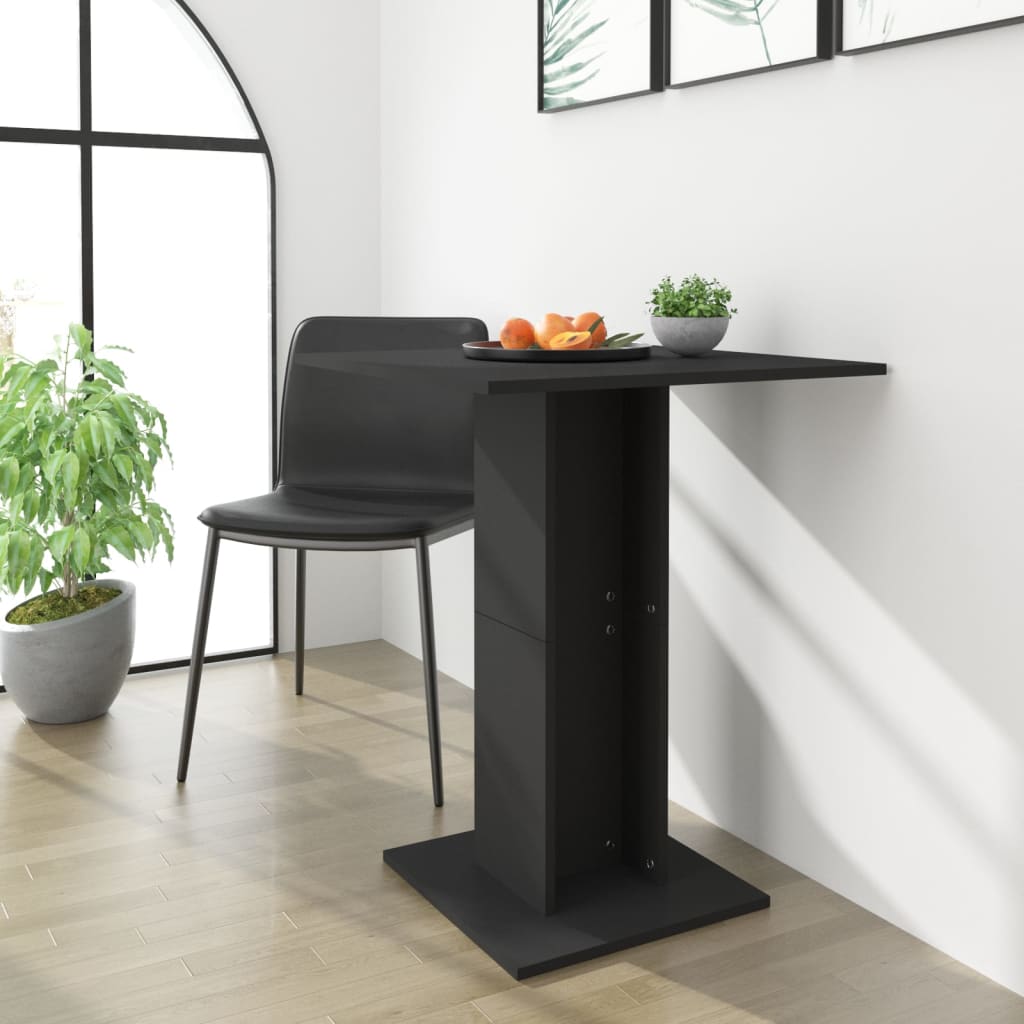 Bistro Table Black 23.6"x23.6"x29.5" Engineered Wood