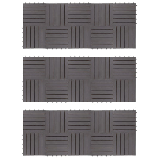 Decking Tiles 30 pcs Gray Wash 11.8"x11.8" Solid Acacia Wood