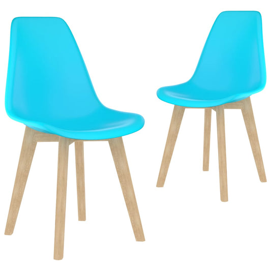 Dining Chairs 2 pcs Blue Plastic