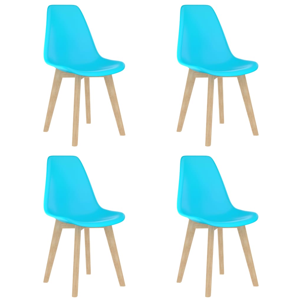 Dining Chairs 4 pcs Blue Plastic