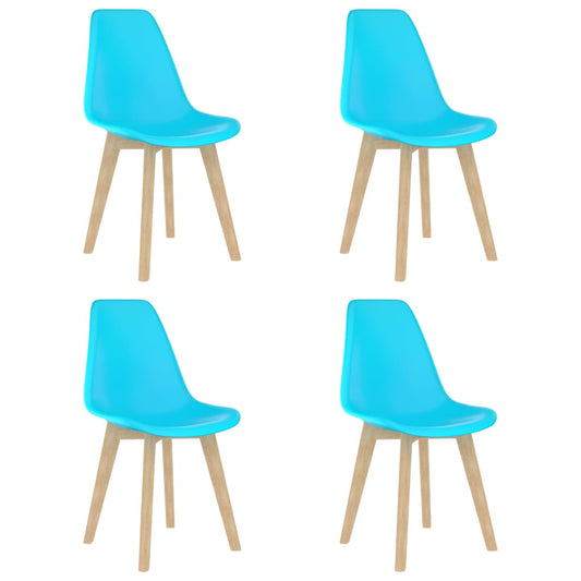 Dining Chairs 4 pcs Blue Plastic