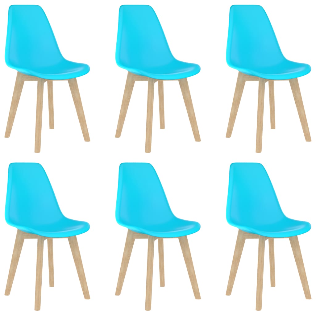 Dining Chairs 6 pcs Blue Plastic