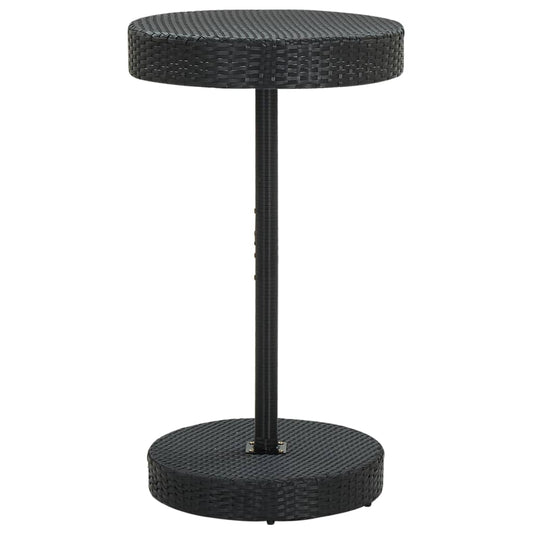 Patio Table Black 23.8"x41.7" Poly Rattan