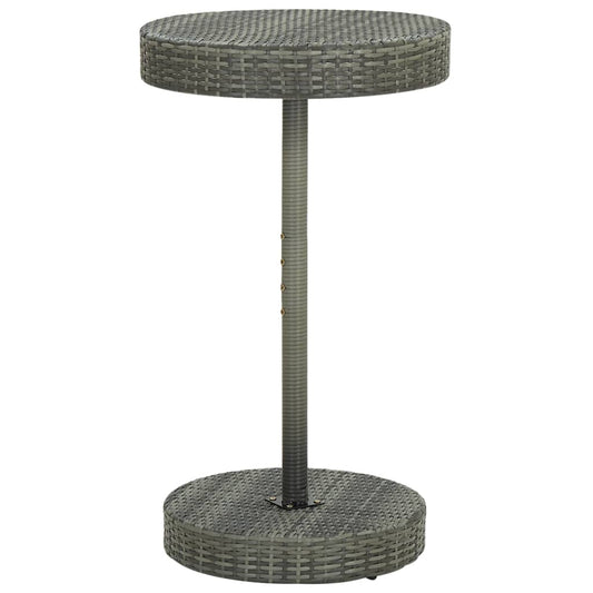 Patio Table Gray 23.8"x41.7" Poly Rattan