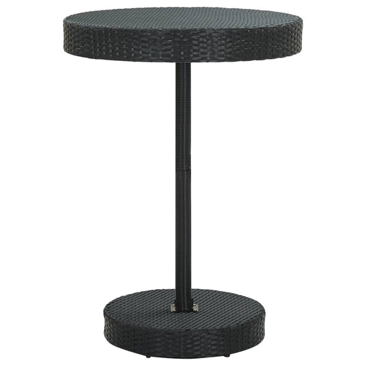 Patio Table Black 29.7"x41.7" Poly Rattan