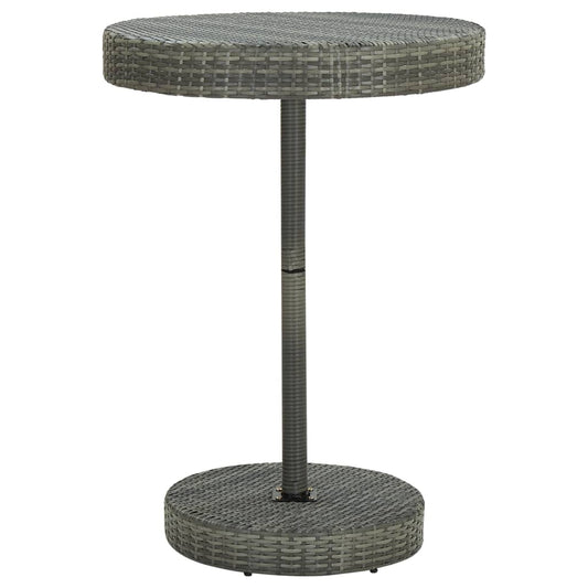 Patio Table Gray 29.7"x41.7" Poly Rattan
