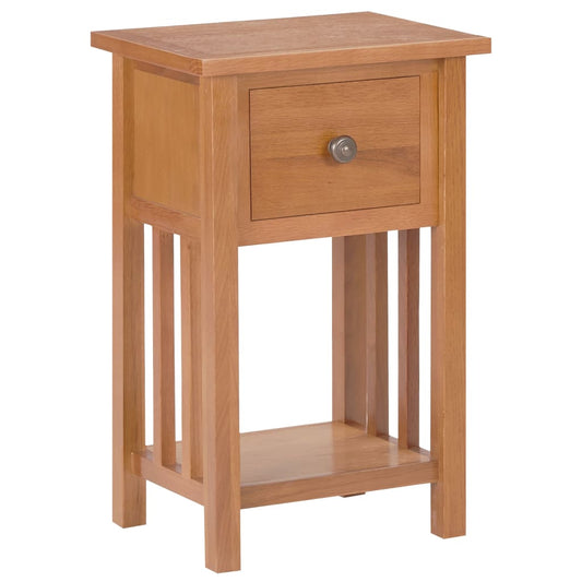 Magazine Table with Drawer 13.8"x10.6"x21.7" Solid Oak Wood