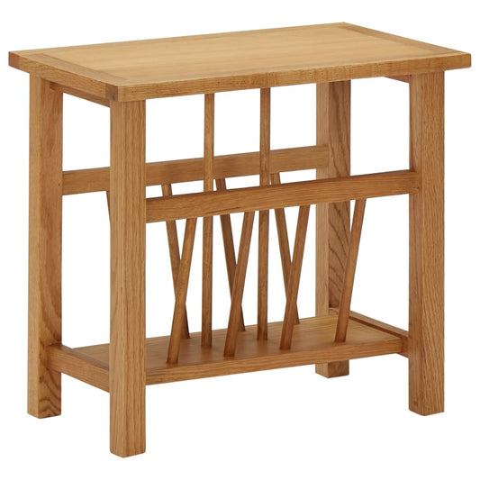Magazine Table 17.7"x10.6"x16.5" Solid Oak Wood