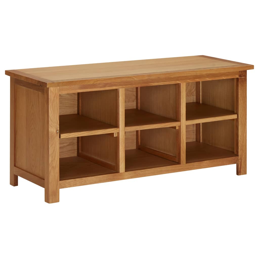 Shoe Rack 35.4"x14.6"x17.7" Solid Oak Wood