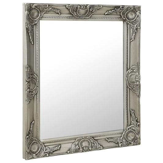 Wall Mirror Baroque Style 19.7"x23.6" Silver