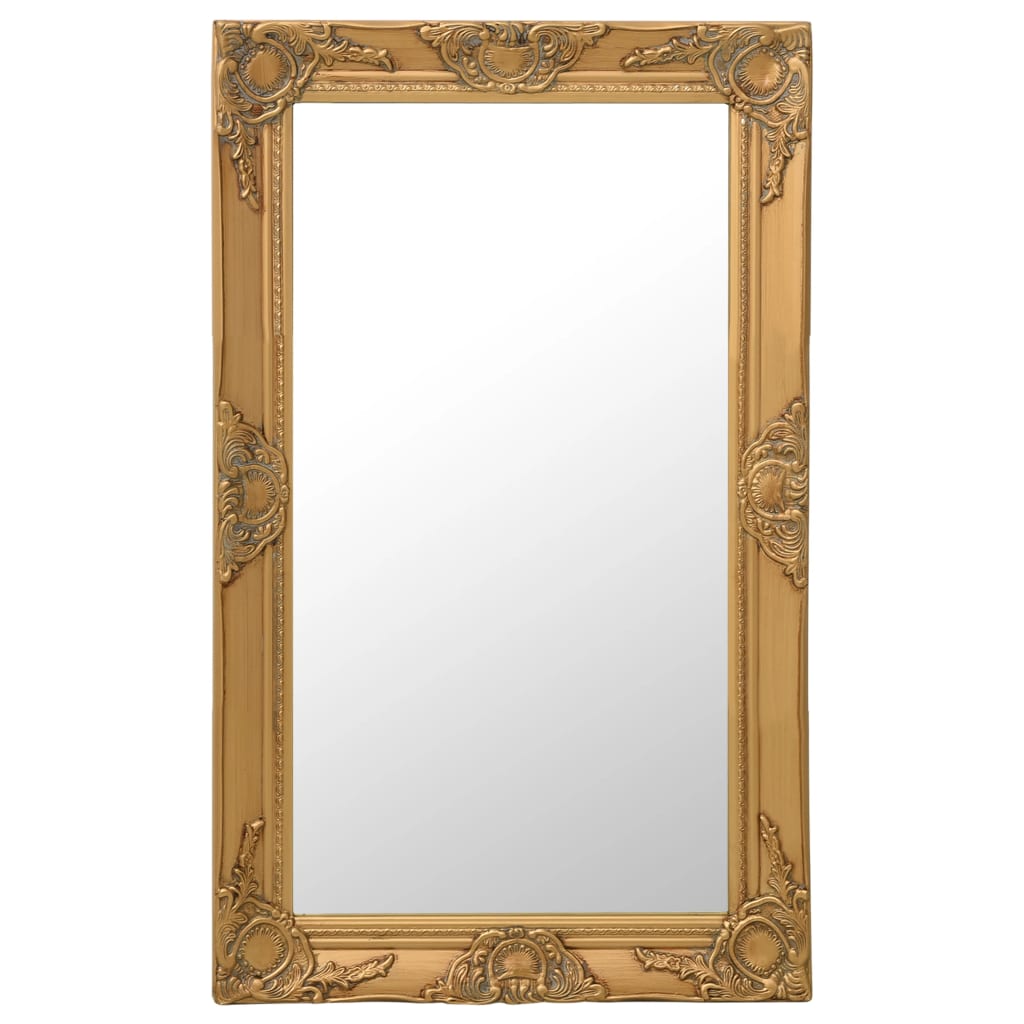 Wall Mirror Baroque Style 19.7"x31.5" Gold